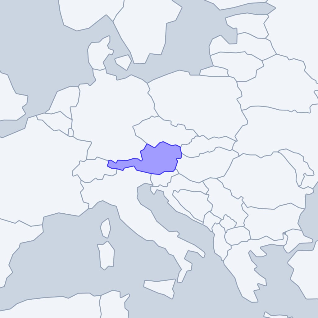 Austria: map of visa-free countries