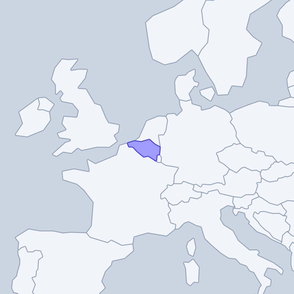 Belgium: map of visa-free countries