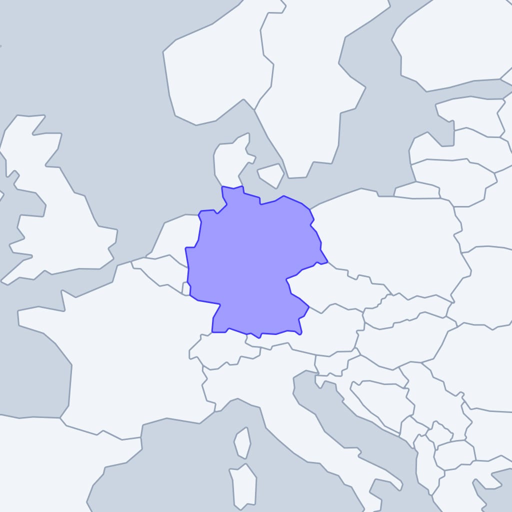 Germany: map of visa-free countries